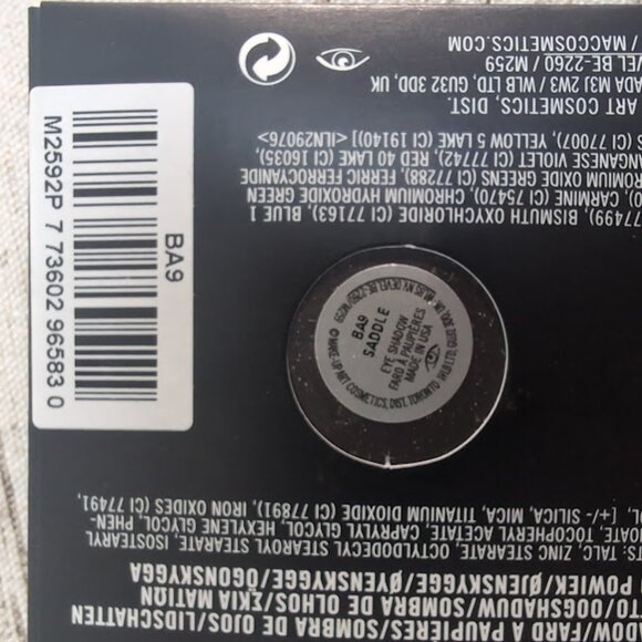 MAC Cosmetics Eye Shadow Pro Palette Refill Pan Shade BA9 Saddle - Picture 3 of 3